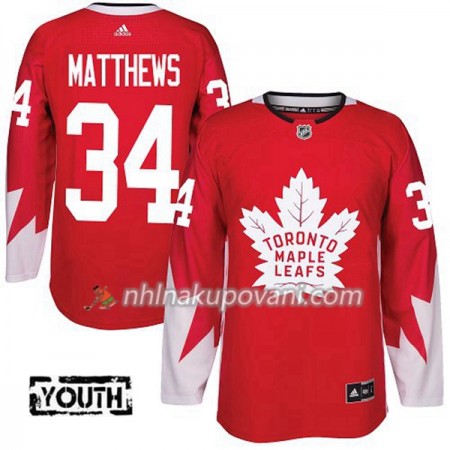 Toronto Maple Leafs Dresy Auston Matthews 34 Červená 2017-2018 Adidas Alternate Authentic - Dětské